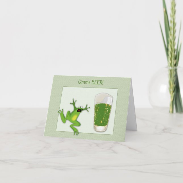 St. Patrick's Green Beer and Frog card (Front)