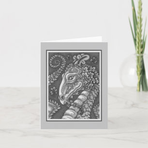 ST. PATRICK'S GREEN SHAMROCK DRAGON, IRISH FANTASY HOLIDAY CARD