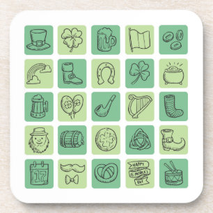 St. Patrick's Hand Drawn Icons ID635 Coaster