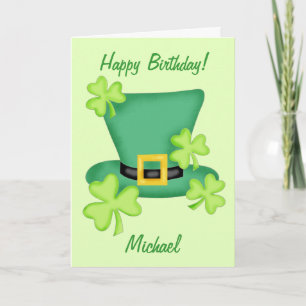 St. Patrick's Happy Birthday Name Personalised Card