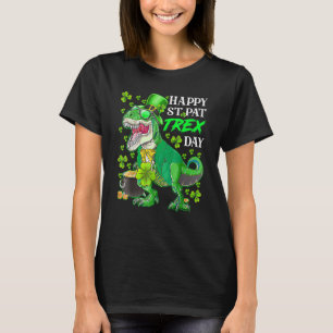 St Patricks HAPPY ST PAT REX DAY T Rex Dinosaur Fu T-Shirt