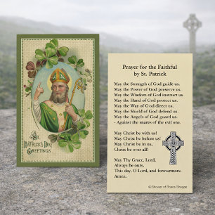 St. Patrick's Holy Card with Irish Prayer