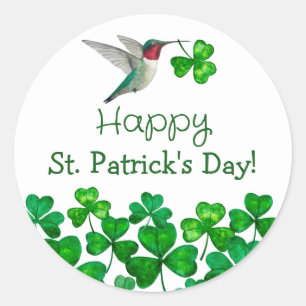 St. Patrick's Hummingbird Classic Round Sticker