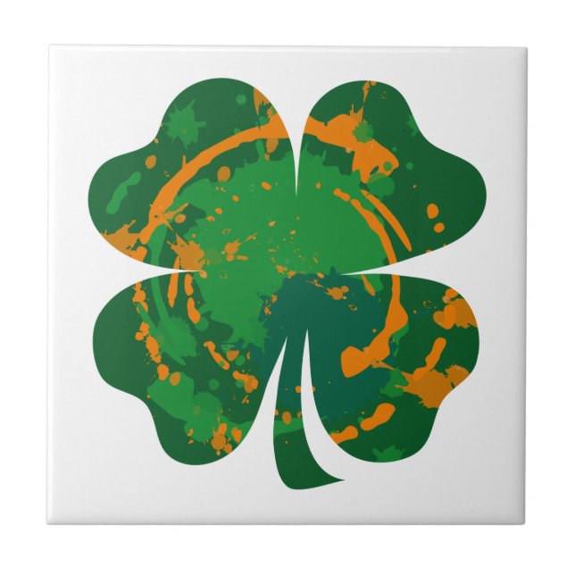 St Patrick's Ink Clover Tile (Front)