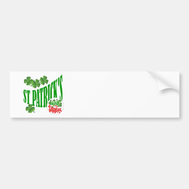 St Patrick's Irish Canadian Bumper Sticker (Front)