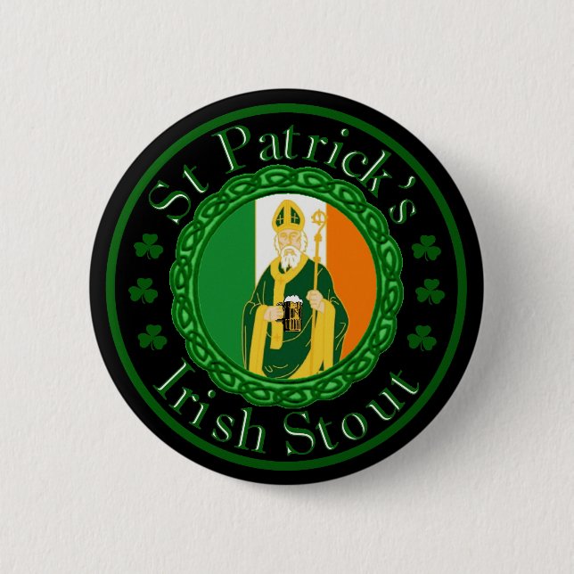 St. Patrick's Irish Stout 6 Cm Round Badge (Front)