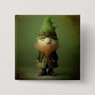 St. Patrick's Leprechaun #4 15 Cm Square Badge