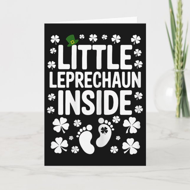 St Patricks Little Leprechaun Inside Pregnancy Ann Card (Front)