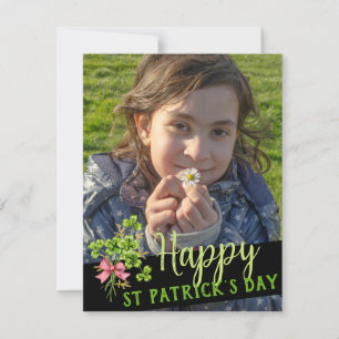 St Patrick's Lucky Charm Shamrocks Cute Photo Holiday Card
