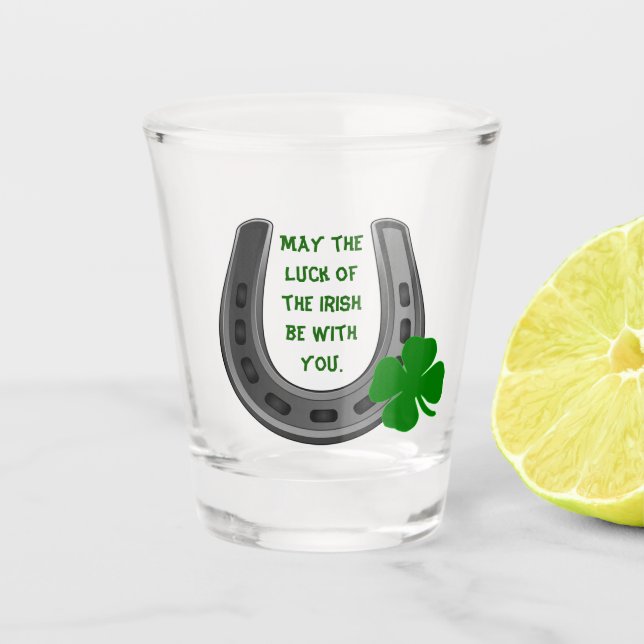 St Patrick's Lucky Horseshoe Shot Glass (Front)