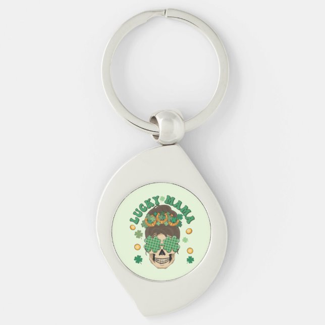 St. Patrick's Lucky Mama Skeleton Key Ring (Front)