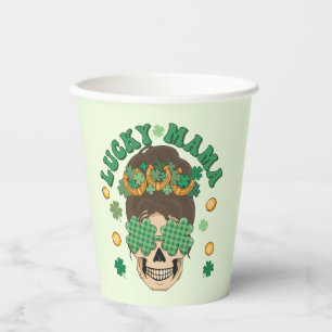 St. Patrick's Lucky Mama Skeleton Paper Cups