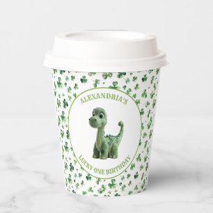 St Patricks Lucky One Dinosaur Paper Cup