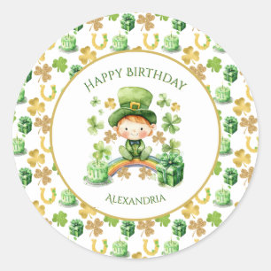 St Patricks Lucky One First Birthday  Classic Round Sticker