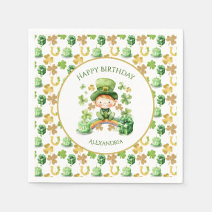 St Patricks Lucky One First Birthday Napkin