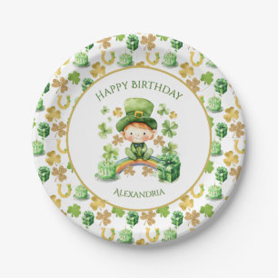 St Patricks Lucky One First Birthday Paper Plate