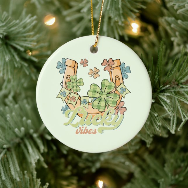 St. Patrick's Lucky Vibes Ceramic Tree Decoration (Tree)