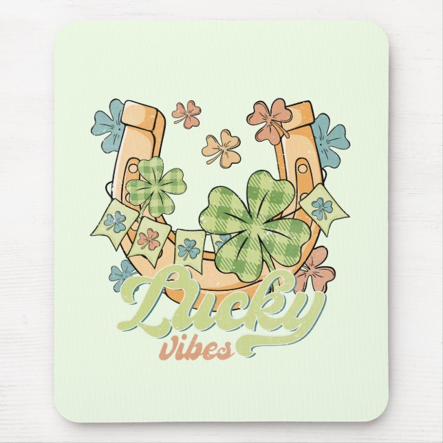 St. Patrick's Lucky Vibes Mouse Pad (Front)