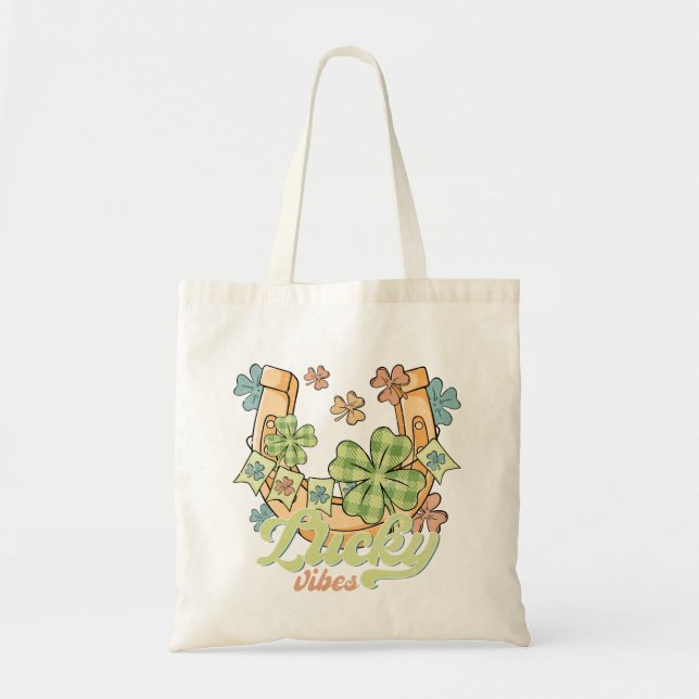 St. Patrick's Lucky Vibes Tote Bag (Front)