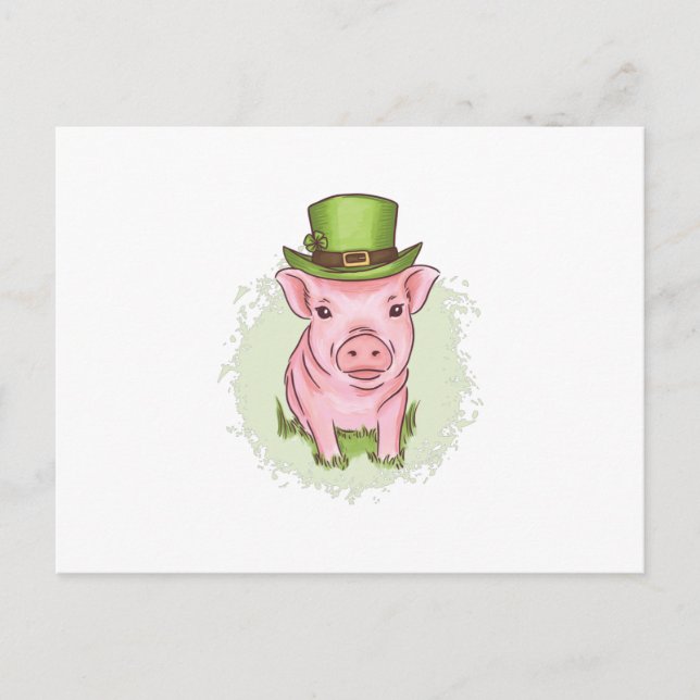 St Patrick's mini pig Postcard (Front)
