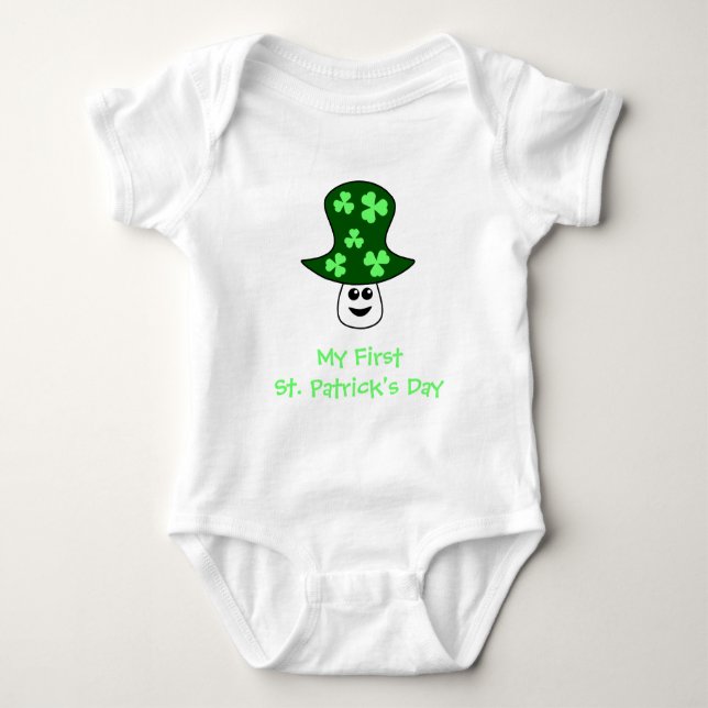 St. Patrick's Mushroom Baby Bodysuit (Front)