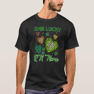 St Patricks One Lucky Rn Nurse Buffalo Leopard Hea T-Shirt