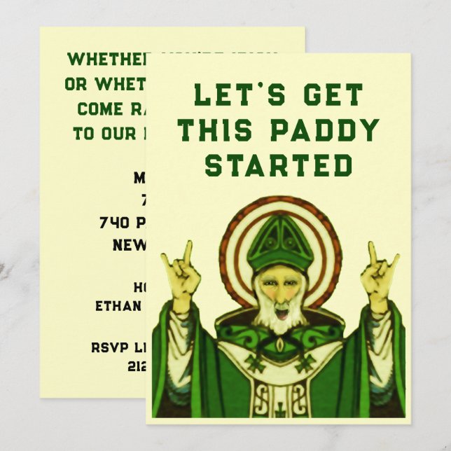St. Patrick's party invitations (Front/Back)