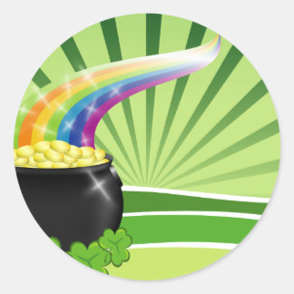 St.Patrick's Pot of Gold Classic Round Sticker