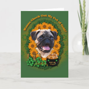 St Patricks - Pot of Gold - Pug Card