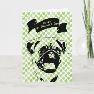 St Patricks - Pug  Silhouette Card
