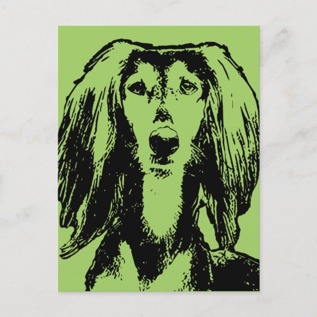 St Patricks - Saluki Silhouette Postcard (Front)