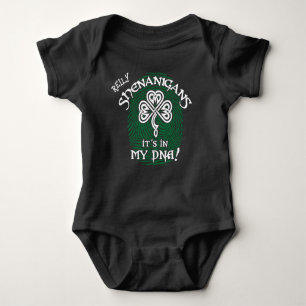 St Patricks Shenanigans it's in my DNA Black-Green Baby Bodysuit