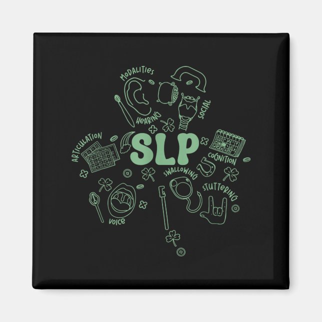 St Patricks Speech Therapist Badge Reel Lucky Magnet (Front)