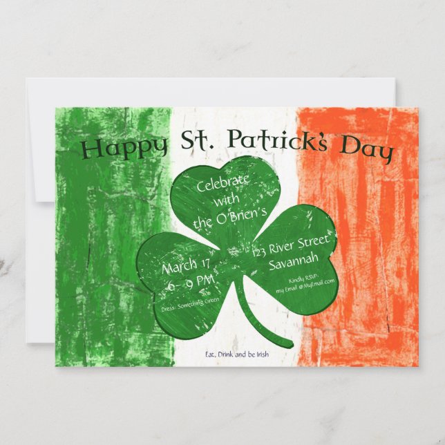 St. Patrick's (St. Paddy's) Day Party Invitation (Front)