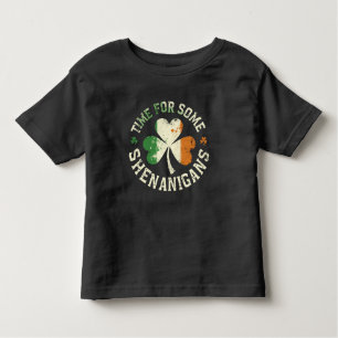 St. Patrick's Time For Some Shenanigans Clover Fun Toddler T-Shirt