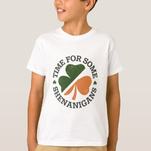 St. Patrick's Time For Some Shenanigans Clover  T-Shirt
