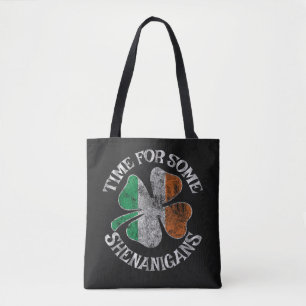 St. Patrick's Time for Some Shenanigans Clover Tote Bag