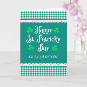 St Patrick's To Both of You Shamrocks Green Checks Card