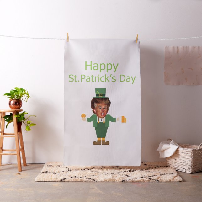 st patricks trump leprechaun fabric (In Situ)