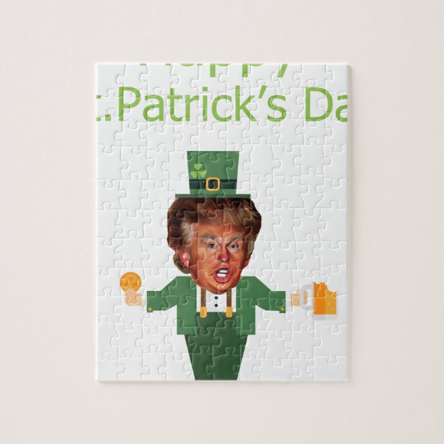 st patricks trump leprechaun jigsaw puzzle (Vertical)