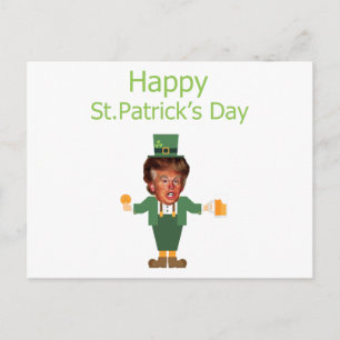 st patricks trump leprechaun postcard