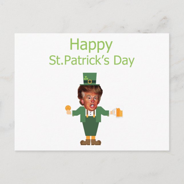 st patricks trump leprechaun postcard (Front)