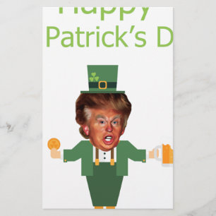 st patricks trump leprechaun stationery