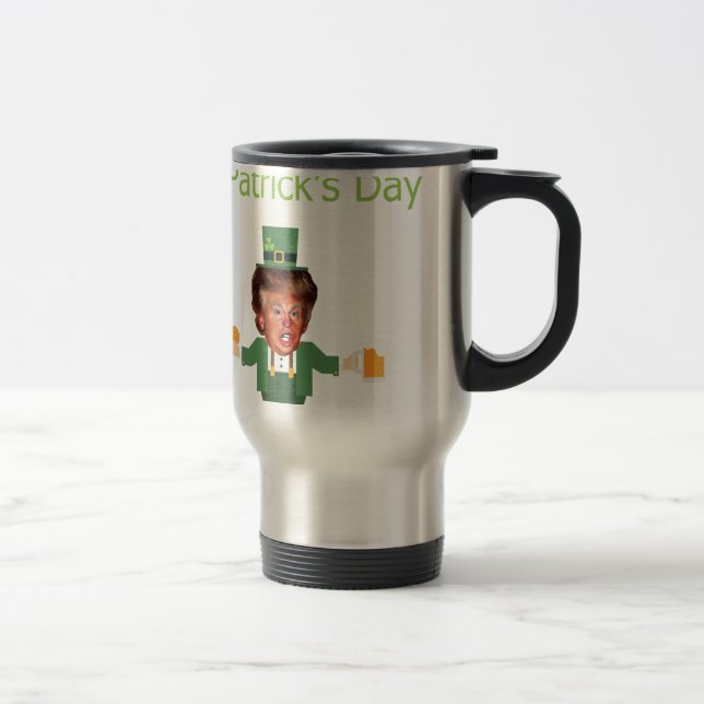 st patricks trump leprechaun travel mug (Right)