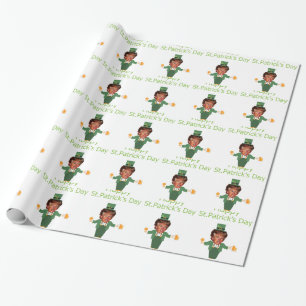 st patricks trump leprechaun wrapping paper
