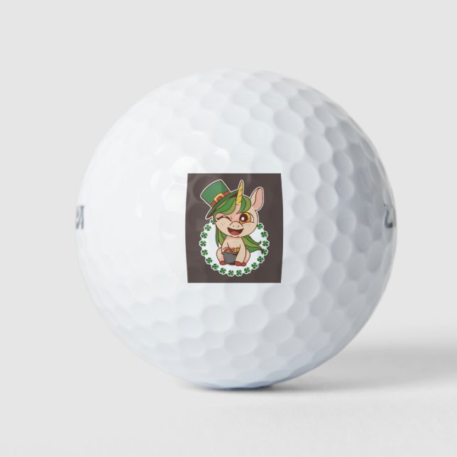 St Patricks Unicorn Golf Balls (Front)