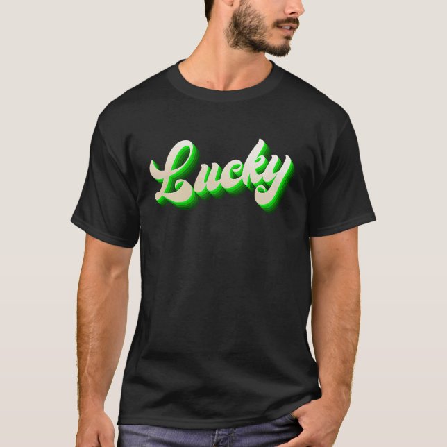 St Patricku2019s Day Vibrant Gothic Vivid Green Lu T-Shirt (Front)