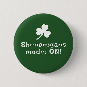St. Patric's day, funny text, shamrock Button