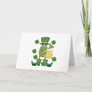 St. Pats Frog with Beer T-shirts and Gifts Holiday Card
