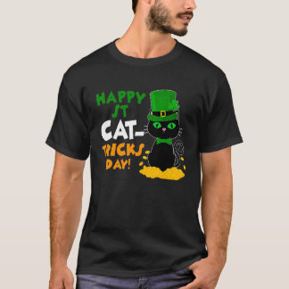 St Pat's Paddy Patrick Day's Happy St Cat Tricks D T-Shirt